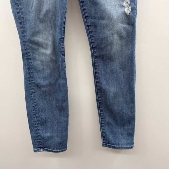 Mother The Looker Crop Distressed Medium Wash Jeans in Graffiti Girl Sz 27 - Picture 4 of 15